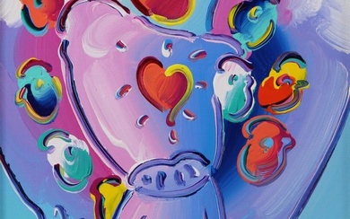 Peter Max (American 1937-) Acrylic on canvas "Angel with Heart Ver. XII"