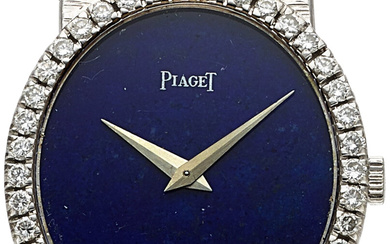 Piaget, Lady's Diamond, White Gold, Lapis Lazuli Wristwatch, circa...