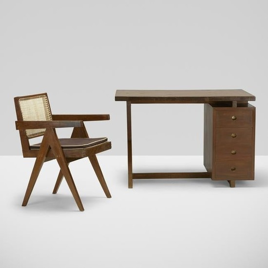 Pierre Jeanneret, desk and chair from the