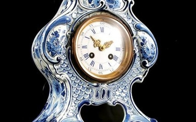 Porceleyne Fles Delft earthenware table clock