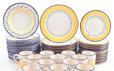 Portuguese Blue and Yellow Ceramic Dinnerware