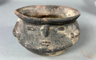 Pre Columbian Pottery Face Bowl with Arms Columbia