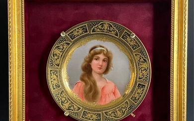 ROYAL VIENNA PORTRAIT PLATE SIGNED WAGNER