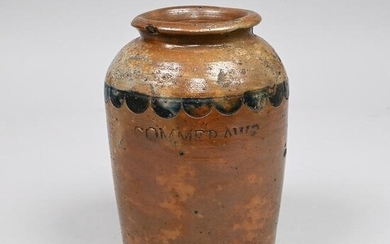 Rare Thomas Commeraw Stoneware Jar, Circa 1815