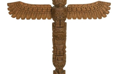 Rick Williams (b.1955) Carved Totem Pole Sculpture
