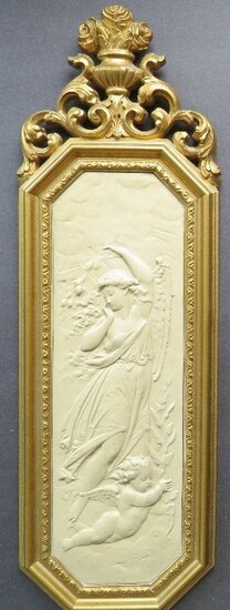 Rococo Angel, Goddess with Amour Wall Plaque 1967