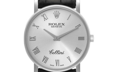 Rolex Cellini Classic White Gold Silver Dial Mens Watch