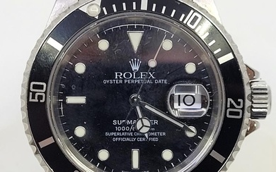 Rolex Oyster Perpetual Date "Submariner" Superlative Chronometer stainless steel gentleman's...