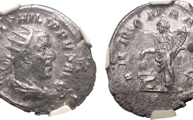 Roman Empire Philip I AD 244-247 AR Antoninianus NGC Ch VF Strike: 3/5 Surface: 2/5