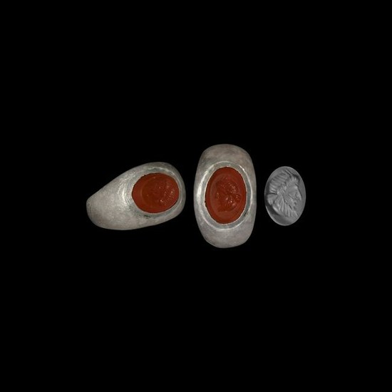 Roman Silver Ring with Faunus Gemstone