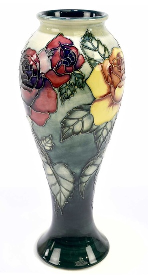 SALLY TUFFIN FOR MOORCROFT; a meiping shaped limited edition vase...