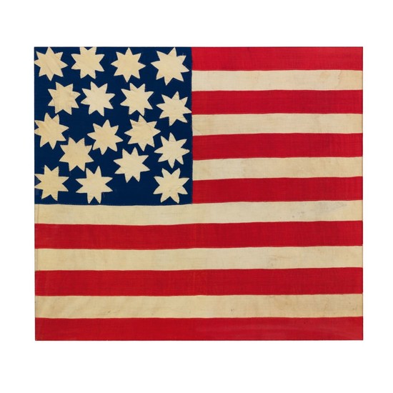 SEVENTEEN STAR FOLK ART AMERICAN FLAG