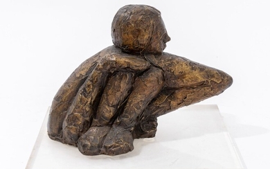 Salmones Brutalist Figurative Bronze Sculpture