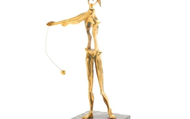 Salvador Dali: “Homage à Newton”, (1968). Stamped Dali, 233/1000. Gol patinated bronze. H. 32 cm.