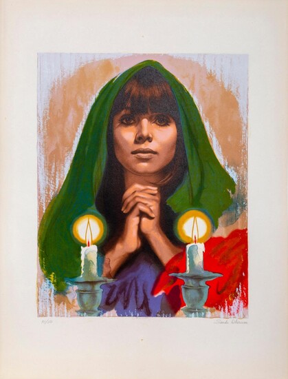 Sandu Liberman, Shabbas Candles V A, Lithograph