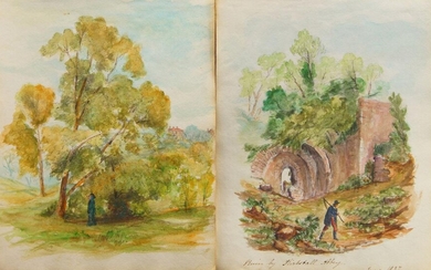 Sarah Ann Potter, British, early 19th century- Broughton House, June 1837; watercolour, inscribed and dated lower right, 21.8 x 28.2 cm: together another watercolour attributed to the same hand, depicting a tree by a stream, signed faintly with...