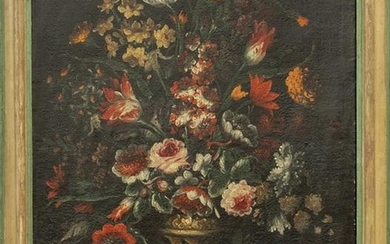 Scuola lombarda sec.XVII "Vaso di fiori" olio