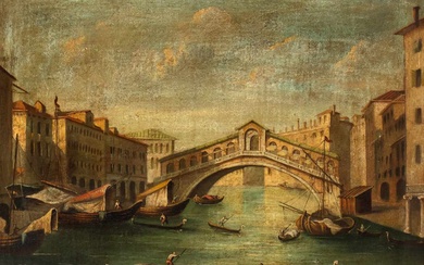 Scuola veneta, XIX-XX secolo () Veduta del Canal Grande con il Ponte di...