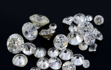 A selection of diamonds, weighing 2.85cts total.