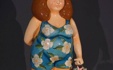 Sergio Bustamante (Mexican b. 1949), Fat Lady, Painted Resin Sculpture