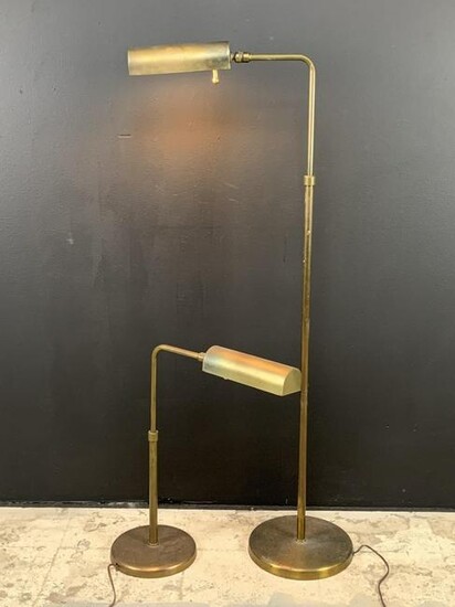 Set Of Vintage Adjustable Brass Reading Lamps