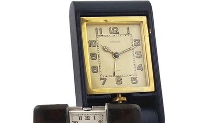 Set of desk travel watch signed JaegerLeCoultre and