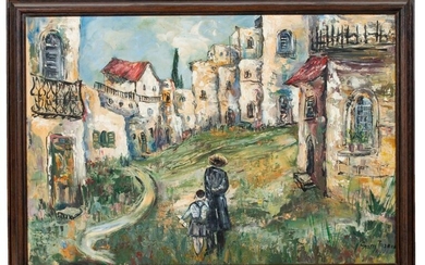 Signed Sara Tiisman Judaica Oil Painting