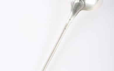 Silver ladle (1819-1838), the handle decorated with nets and finished with the coat of arms.