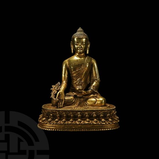 Sino-Tibetan Gilt Sakyamuni Buddha Figure