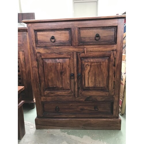 Solid Wood Sheesham Side Board with 3 Drawers (75 W. x 40 D....