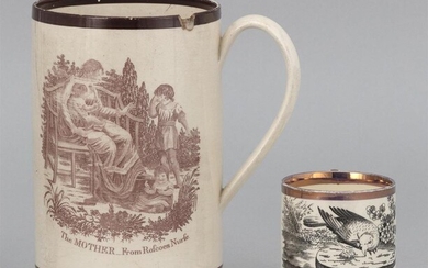 TWO ENGLISH SOFT-PASTE MUGS 19th Century One a...