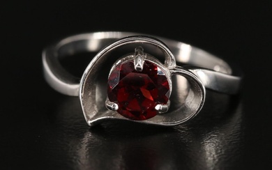 Sterling Garnet Heart Ring