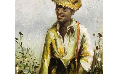 Student of W.A. Walker, Sharecropper Boy, Oil Painting