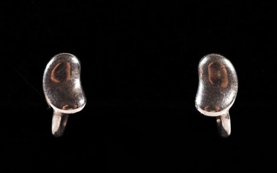 TIFFANY & CO. STERLING BEAN CLIP-ON EARRINGS