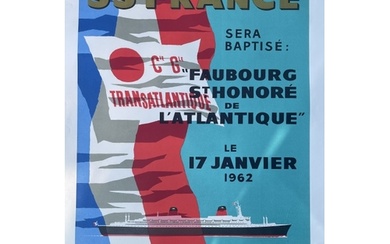 TRAVEL POSTERS: S.S. France Sers Baptise Faubourg St Honore...