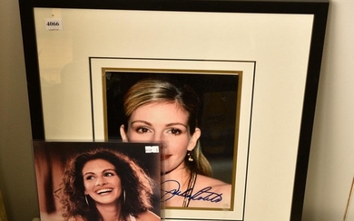 TWO SIGNED PHOTOS OF JULIA ROBERTS, ONE FRAMED