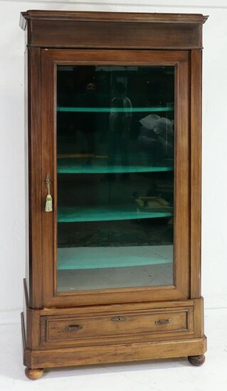 Tall French Single Door Display Cabinet