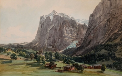 Thomas Ender Vienne 1793 - 1875 Vienne Vue du Tyrol du Sud Montagne avec glacier...