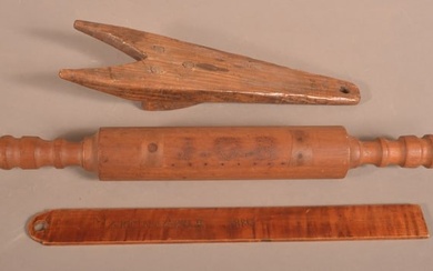 Three Pieces of Antique Woodenwares.