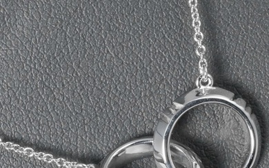 Tiffany Atlas X Closed Necklace Interlocking K18WG White Gold TIFFANY&Co. Women's