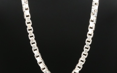 Tiffany & Co. "Venetian Link" Sterling Silver Box Chain Necklace
