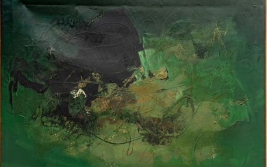 Tikashi Fukushima (Brazilian, 1920-2001) Oil on Canvas, Ca. 1965, Untitled Abstract, H 44" W 53.5"