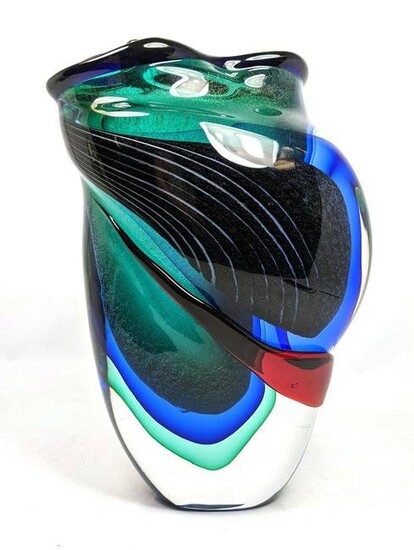 Toso Murano Colorful Art Glass Sculpture. Marked.