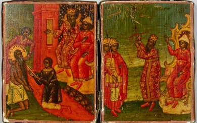 Travel diptych depicting the martyrdom of Saint