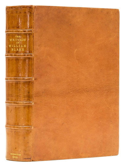Blake (William) The Writings, 3 vol. in 1, one of 75 copies on india paper, original russet morocco, Nonesuch Press, 1925.