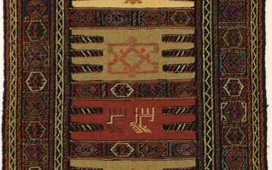 Tribal Design Hand Woven 3X6 Wool Flat-Weave Area Rug Oriental Boho Decor Carpet