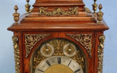 Triple Fusee, mahogany musical bracket clock, ca. 1880