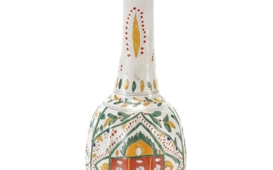Turkish Kutahya pottery tulip vase hand painted with flowers...