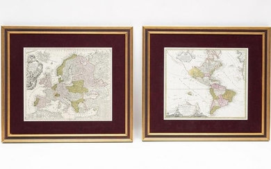 Two Antiquarian Maps of America and Europe