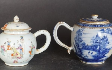 Two Antique Chinese Porcelain Tea Pots